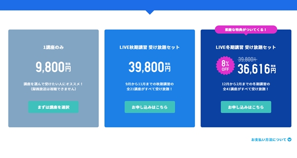 冬期講習の申し込み